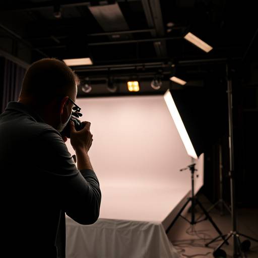 Un photographe professionnel prenant une photo lors d'une séance en studio